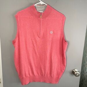 Peter Millar Mens L Crown Soft Cotton Silk Blend 1/4 Zip Sweater Vest